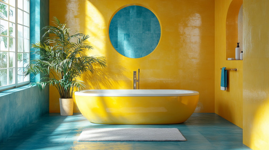 yellow and blue bathroom ideas