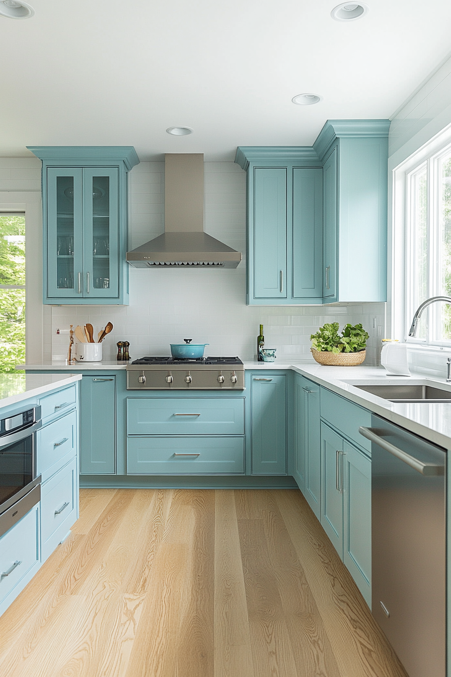 Powder Blue Kitchen Cabinets