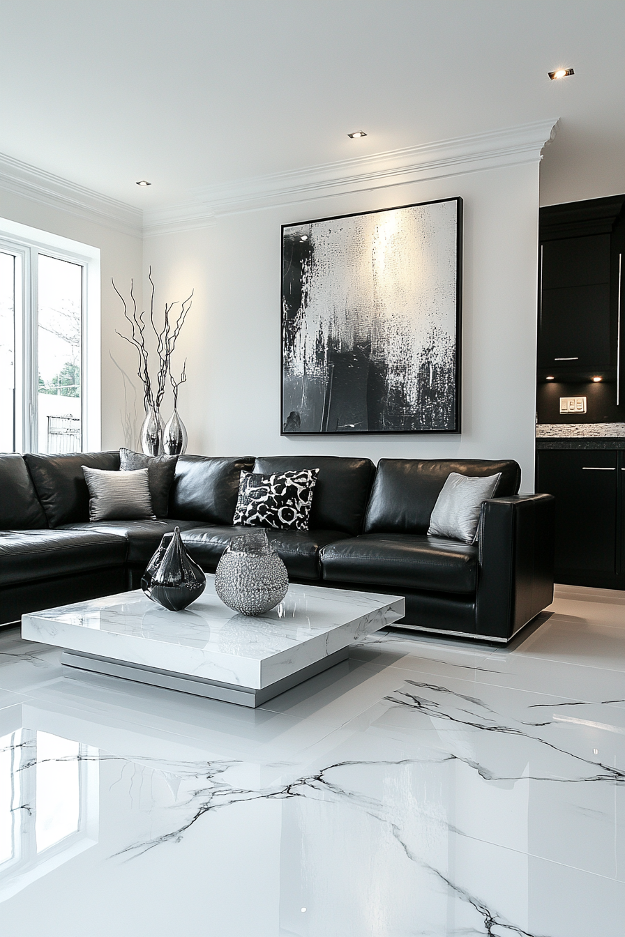 Black and white living room