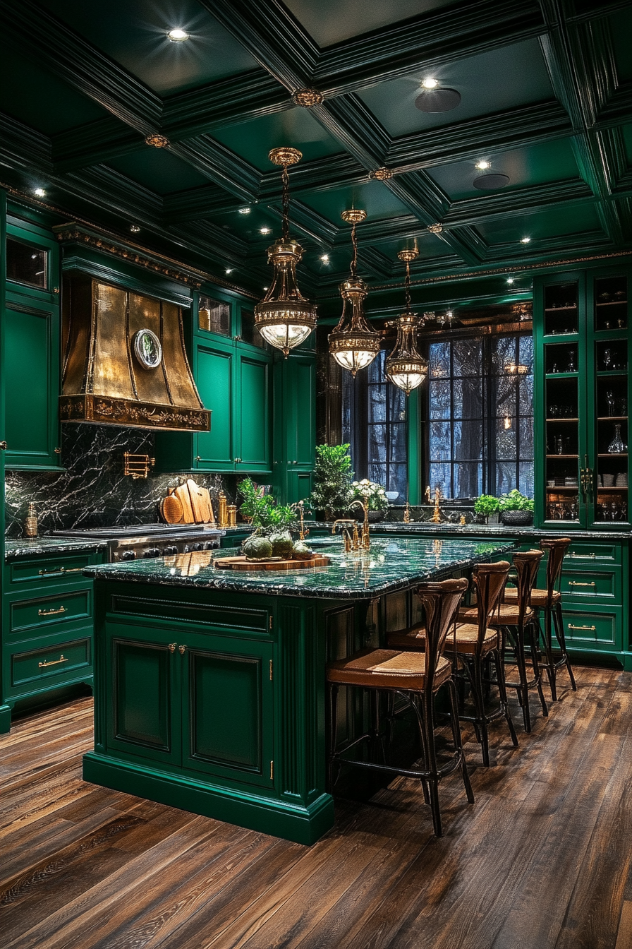 Emerald Green Kitchen Cabinets