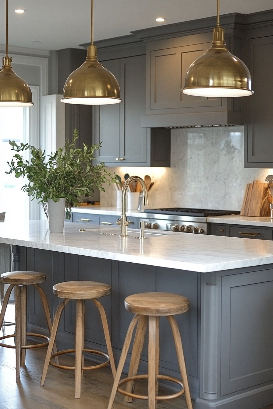 gray kitchen cabinets