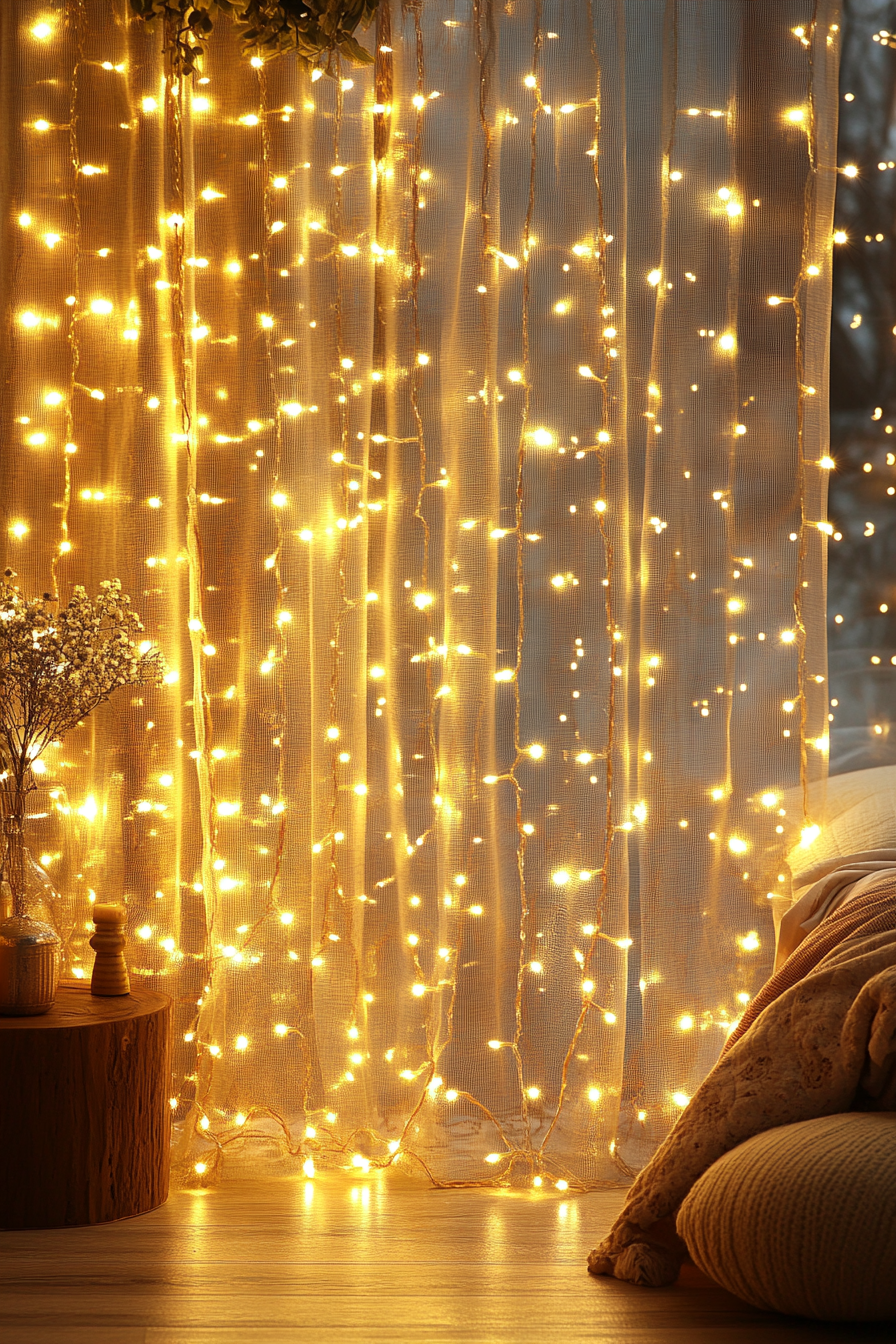 boho fairy lights bedroom ideas