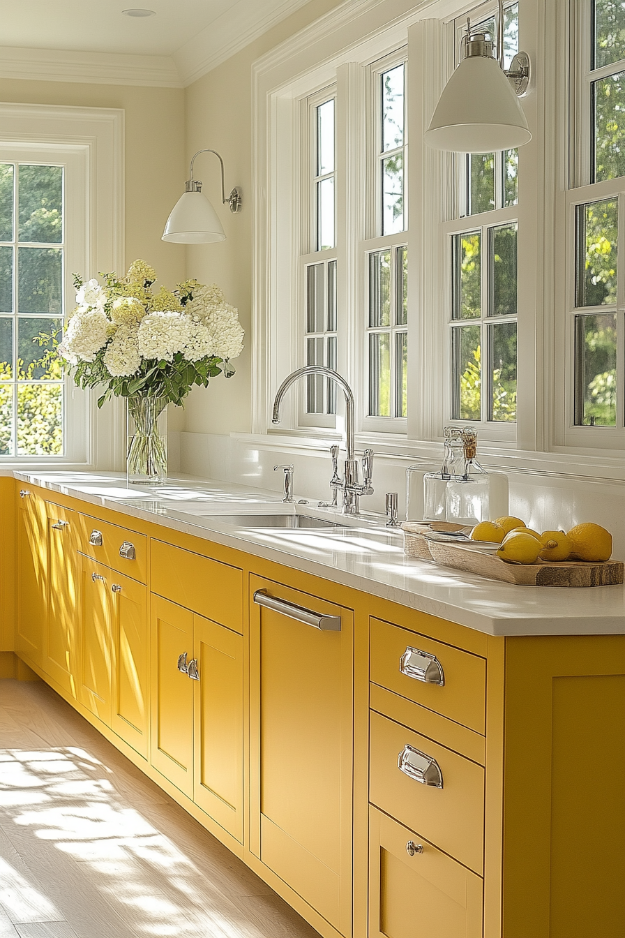 yellow kitchen cabinets