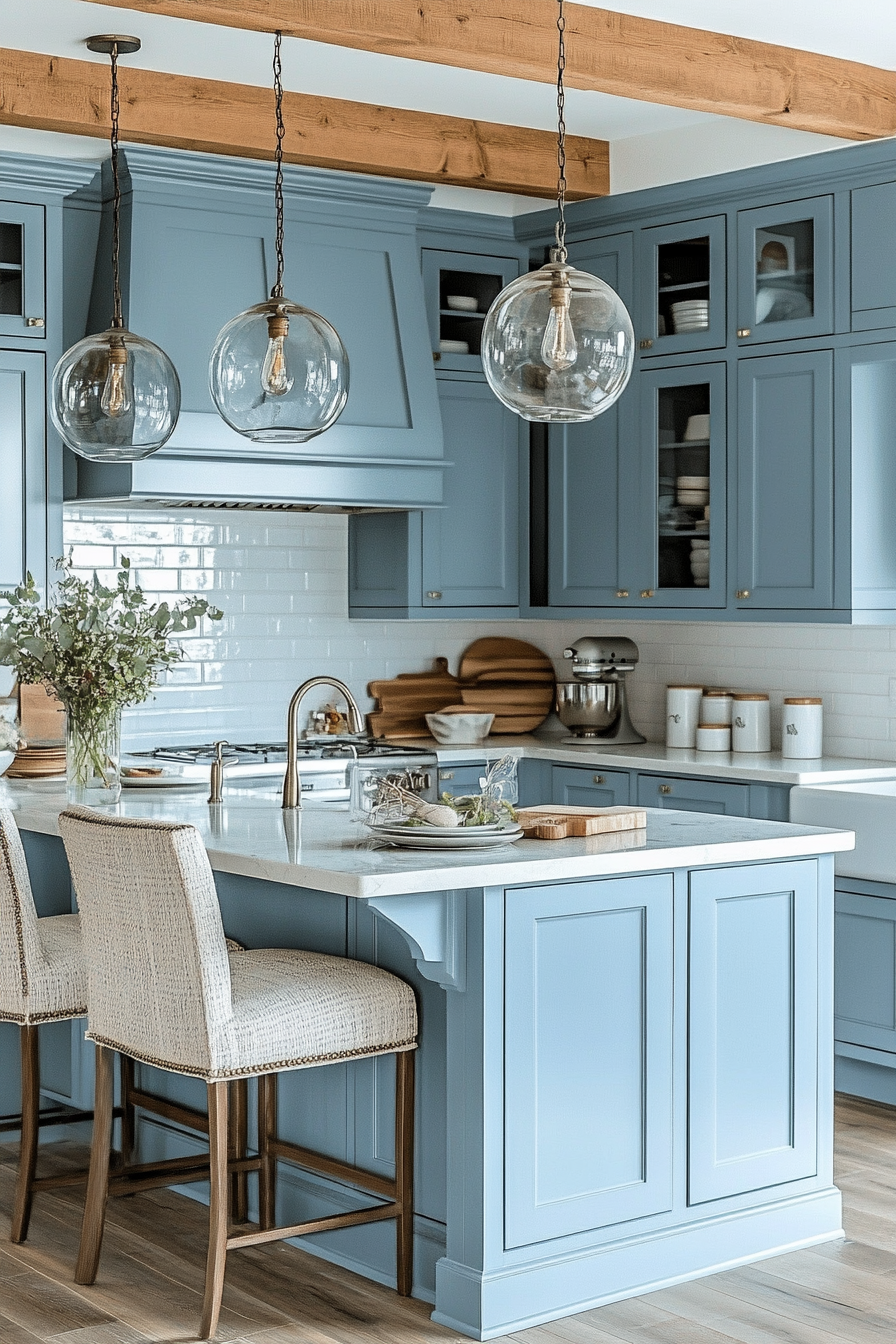 Powder Blue Kitchen Cabinets