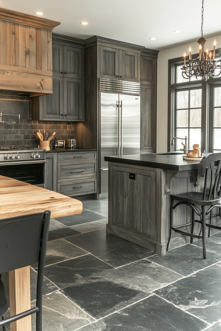 gray kitchen cabinets