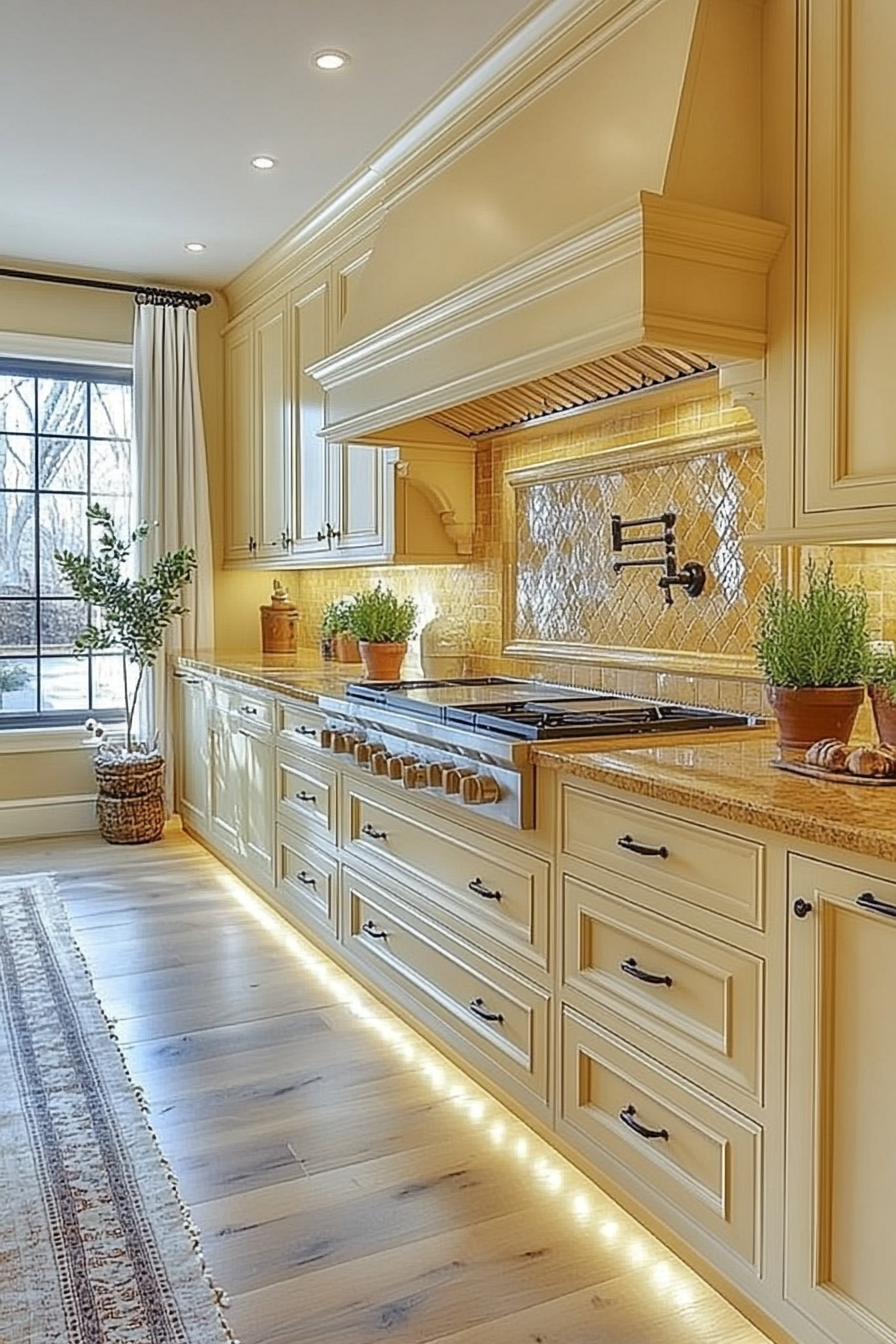 yellow kitchen cabinets