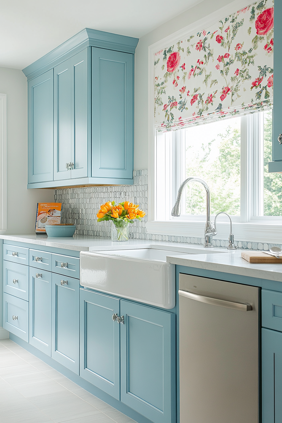 Powder Blue Kitchen Cabinets