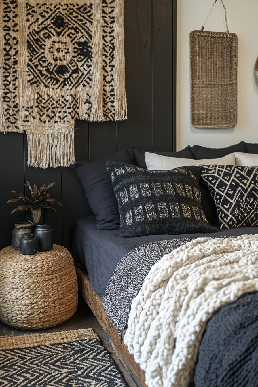 Monochrome Boho Bedroom