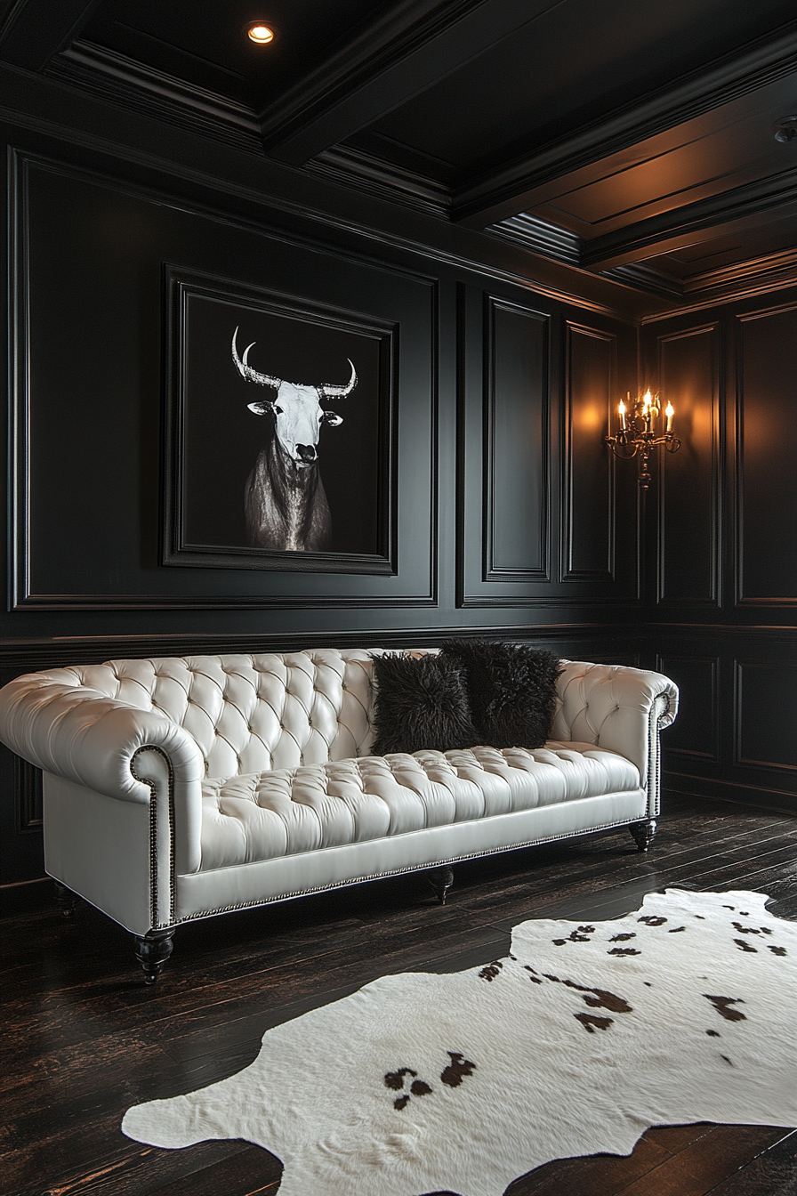 Black and white living room