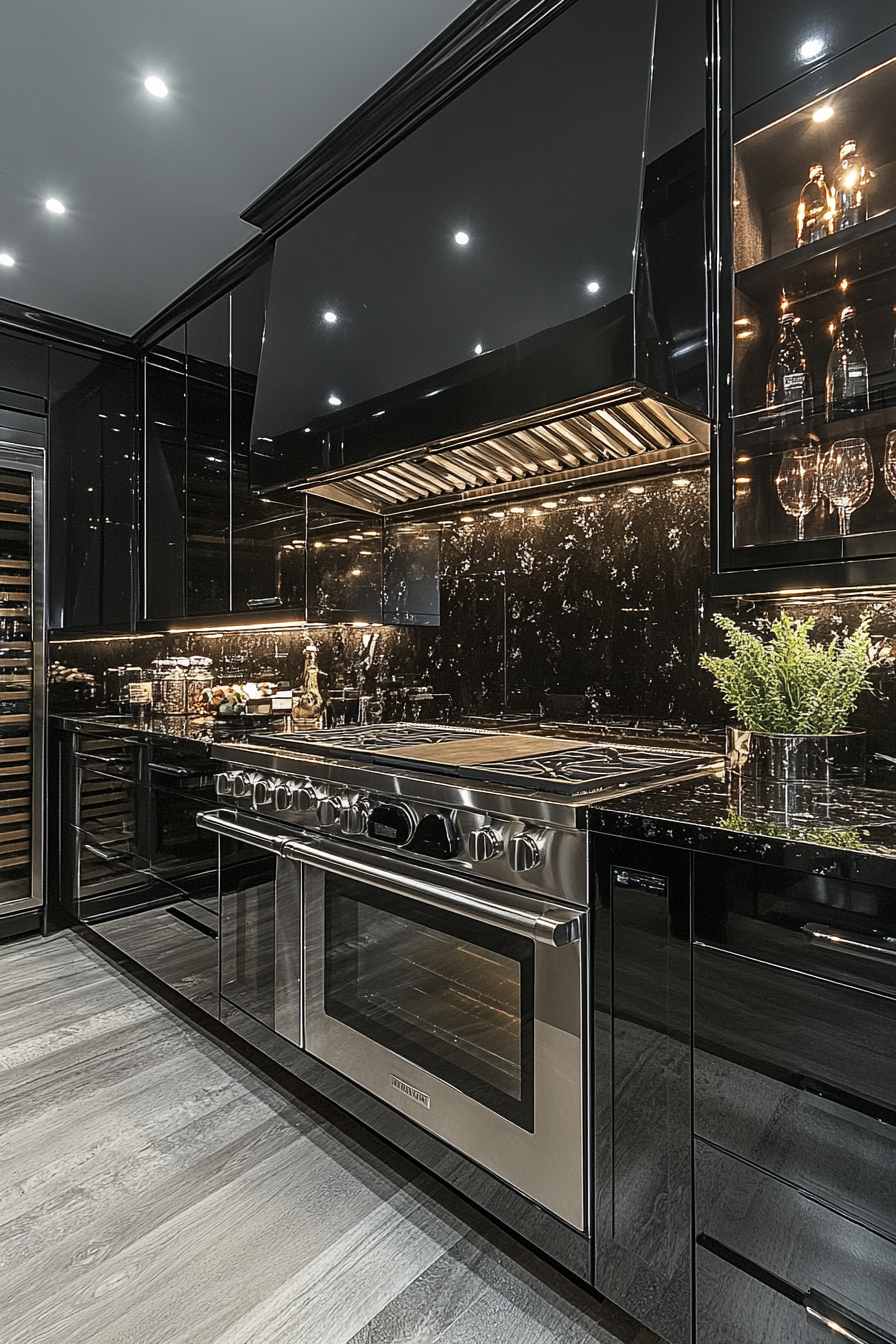 black kitchen cabinets