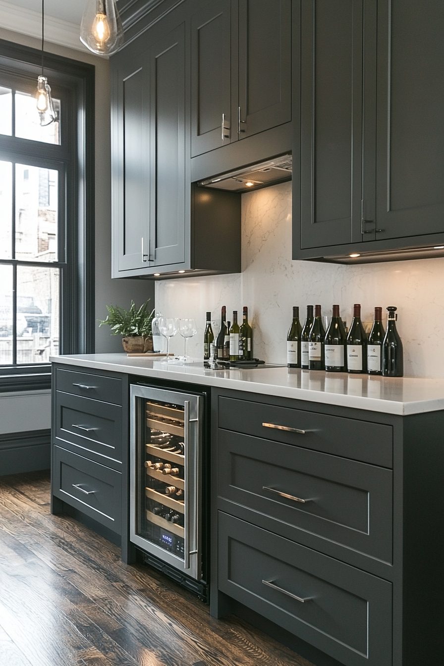 gray kitchen cabinets