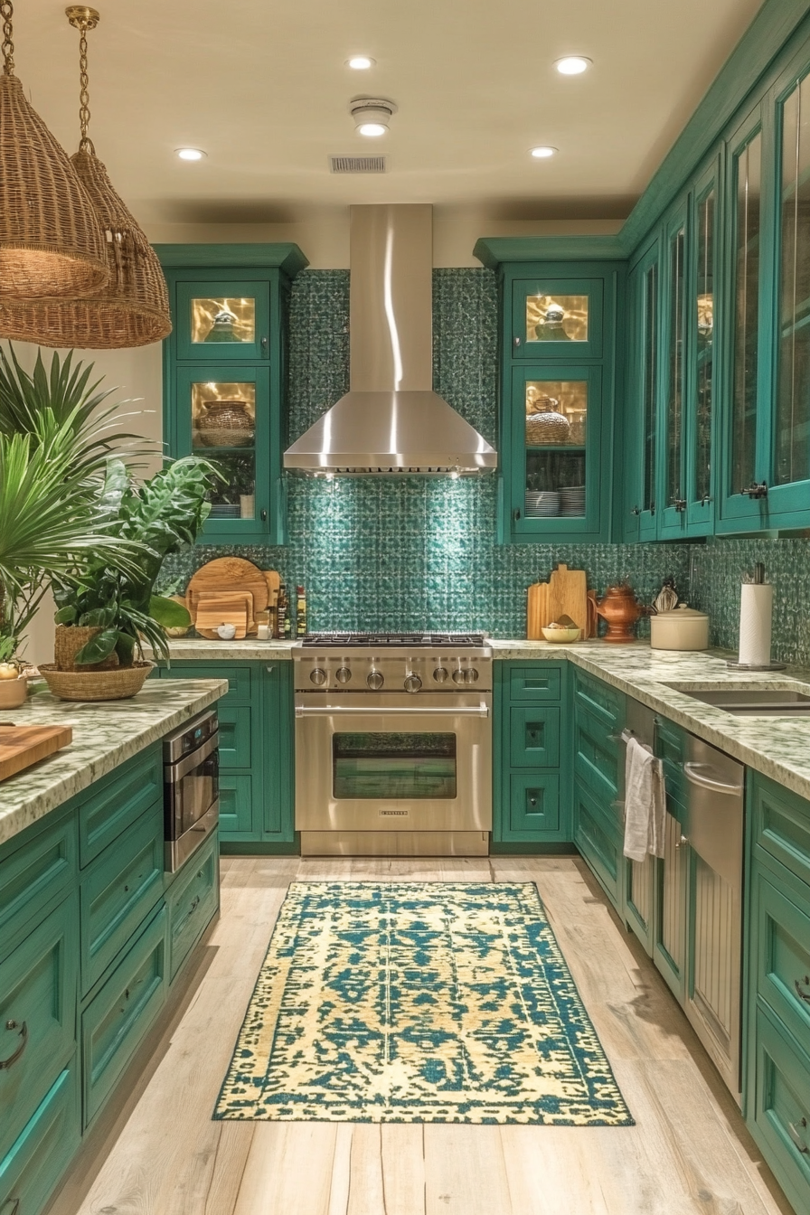 Emerald Green Kitchen Cabinets