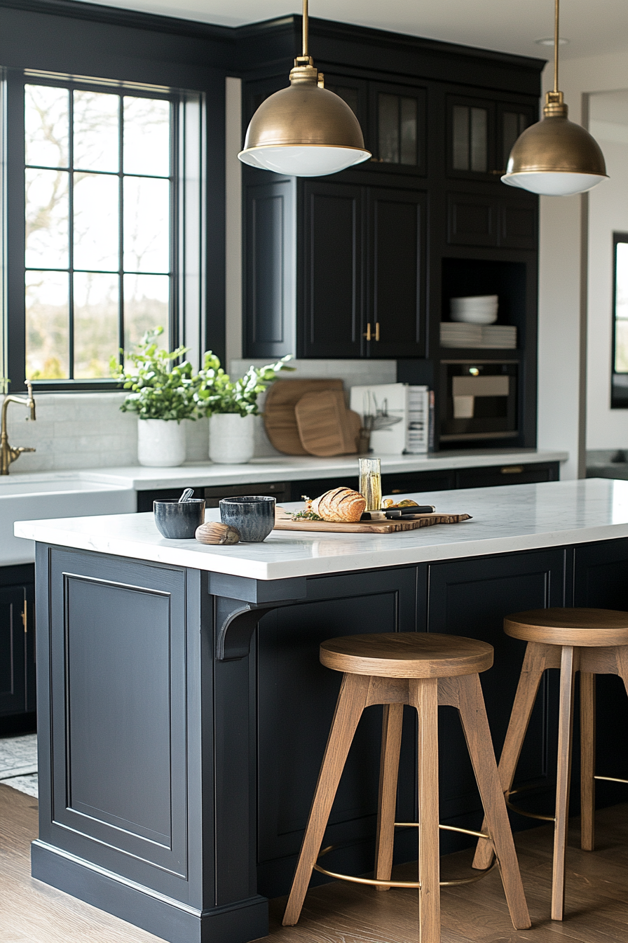 black kitchen cabinets