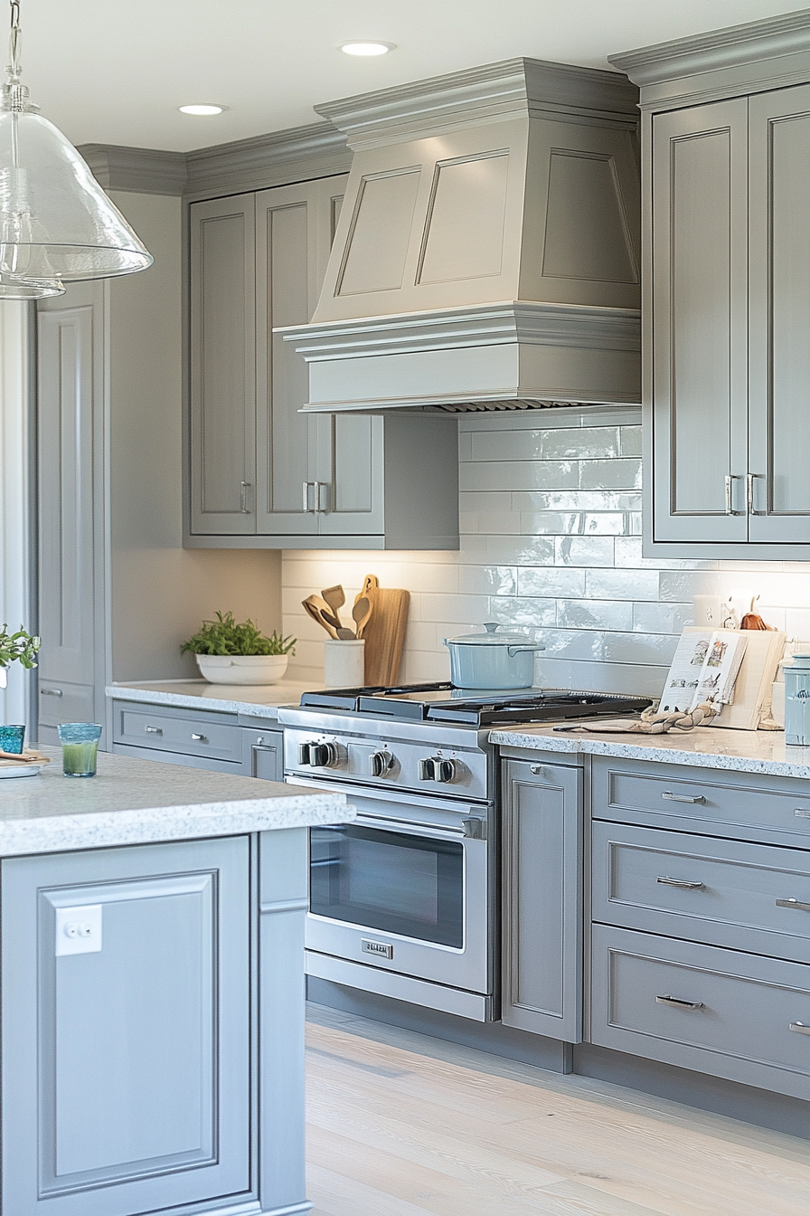 gray kitchen cabinets