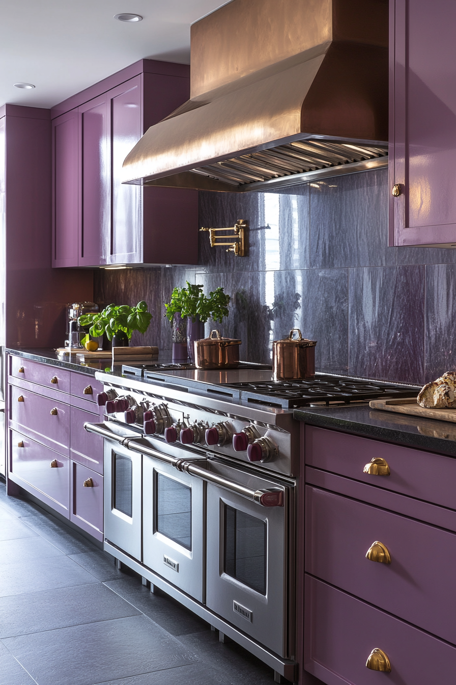 pink kitchen cabinets