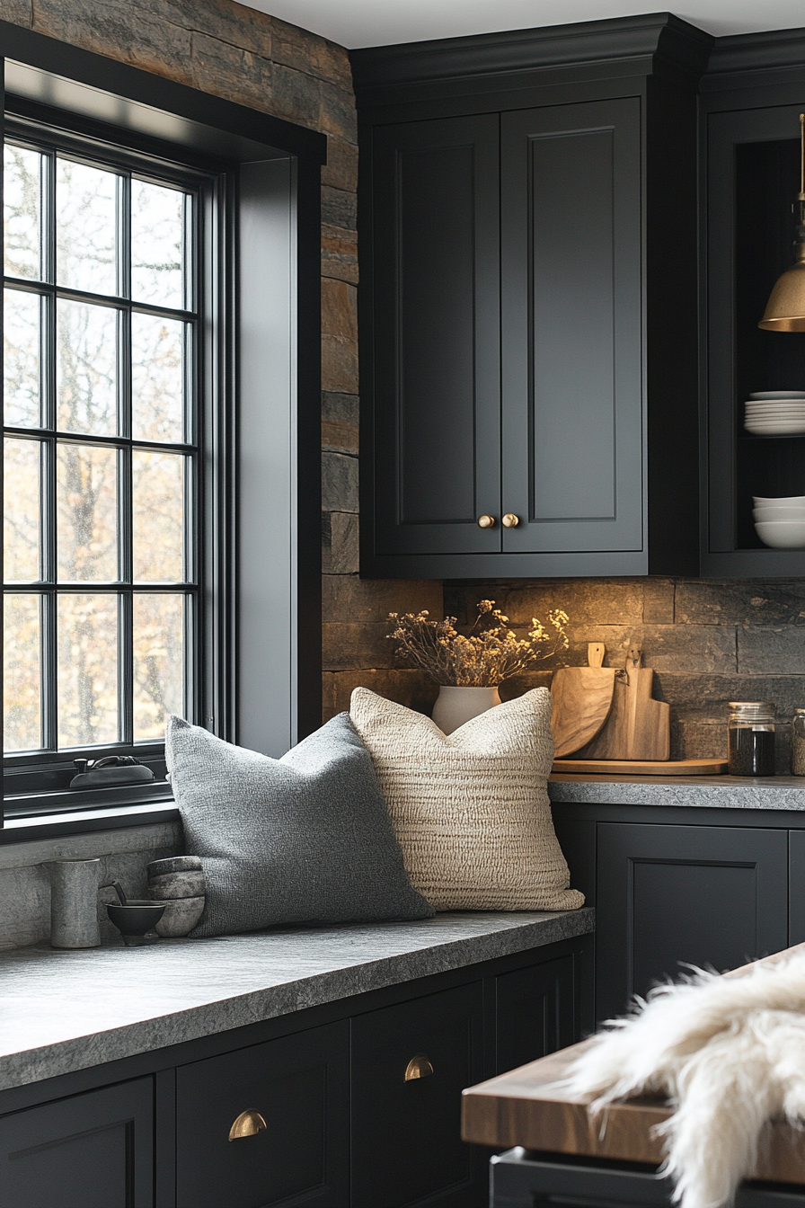 dark kitchen cabinets