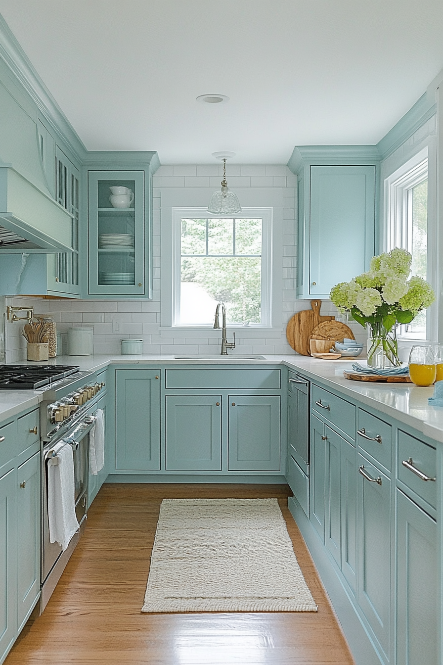 Powder Blue Kitchen Cabinets