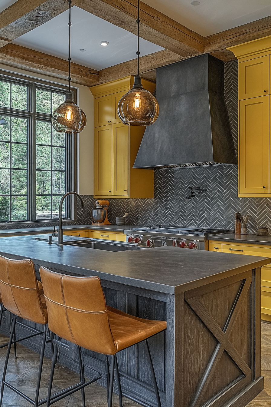 yellow kitchen cabinets