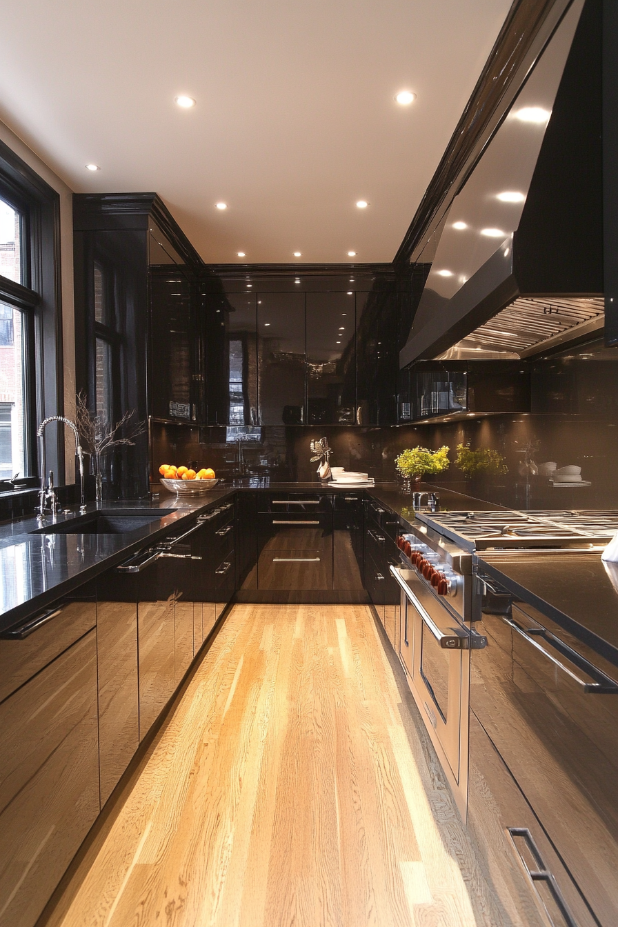 black kitchen cabinets