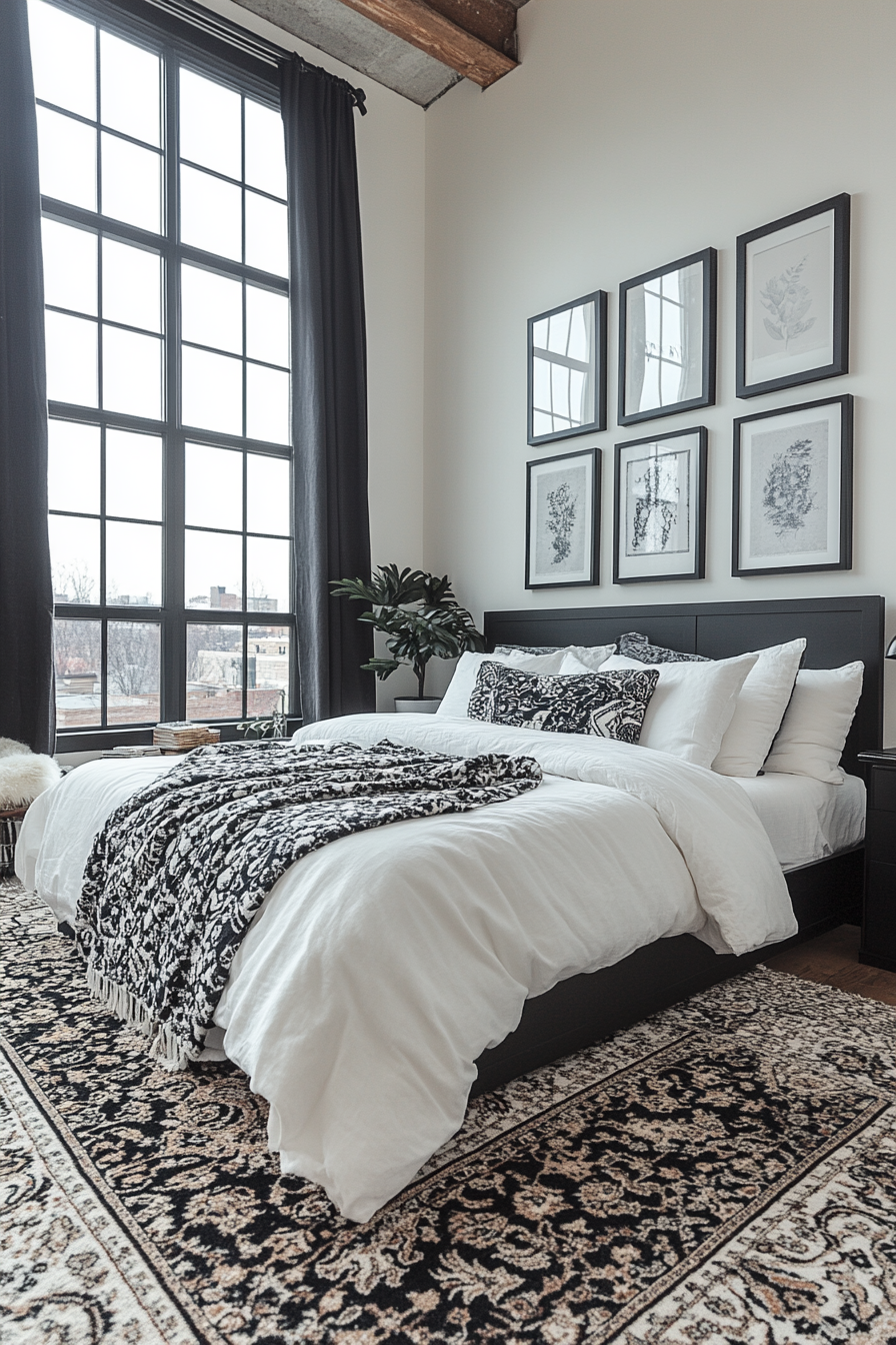 Monochrome Boho Bedroom