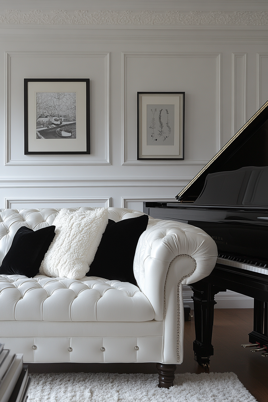 Black and white living room