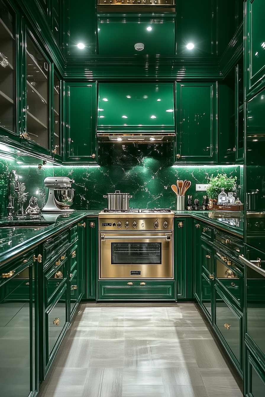 Emerald Green Kitchen Cabinets