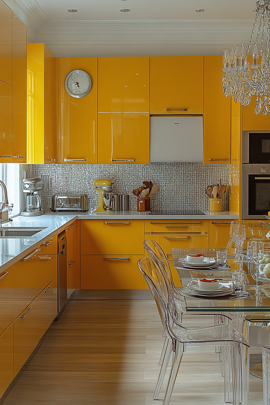 yellow kitchen cabinets