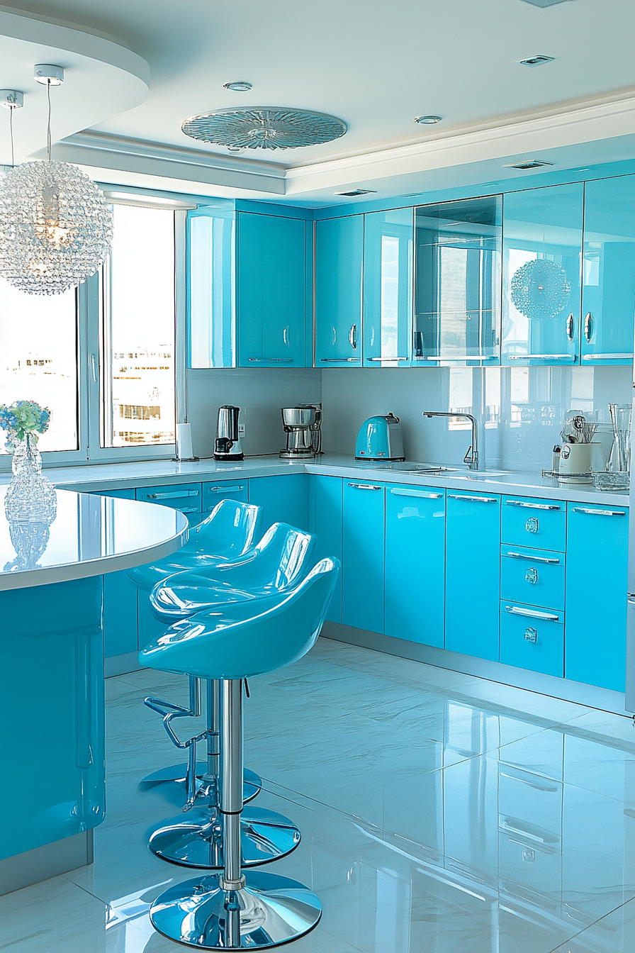 Powder Blue Kitchen Cabinets