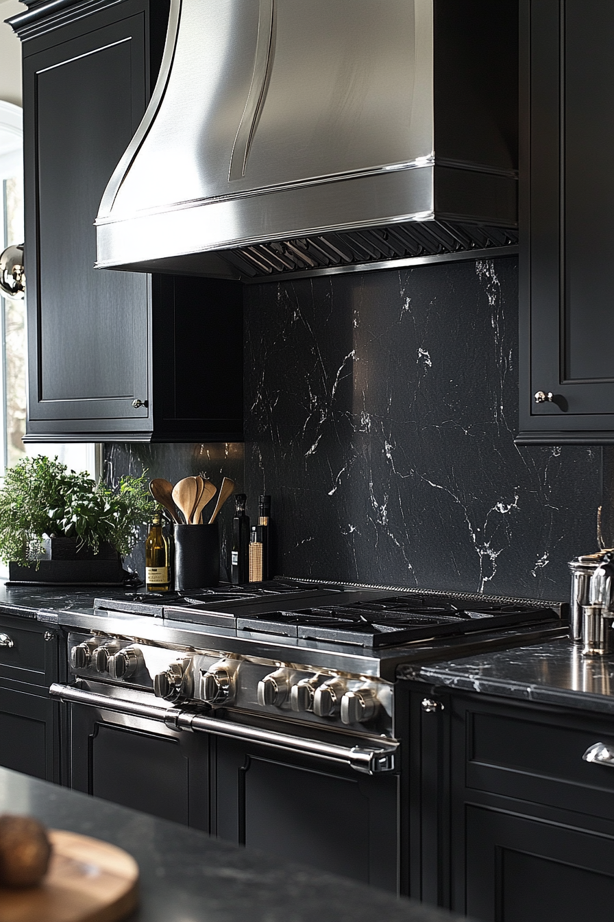 black kitchen cabinets