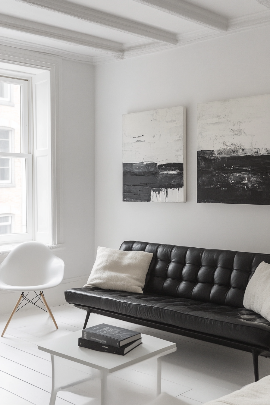 Black and white living room