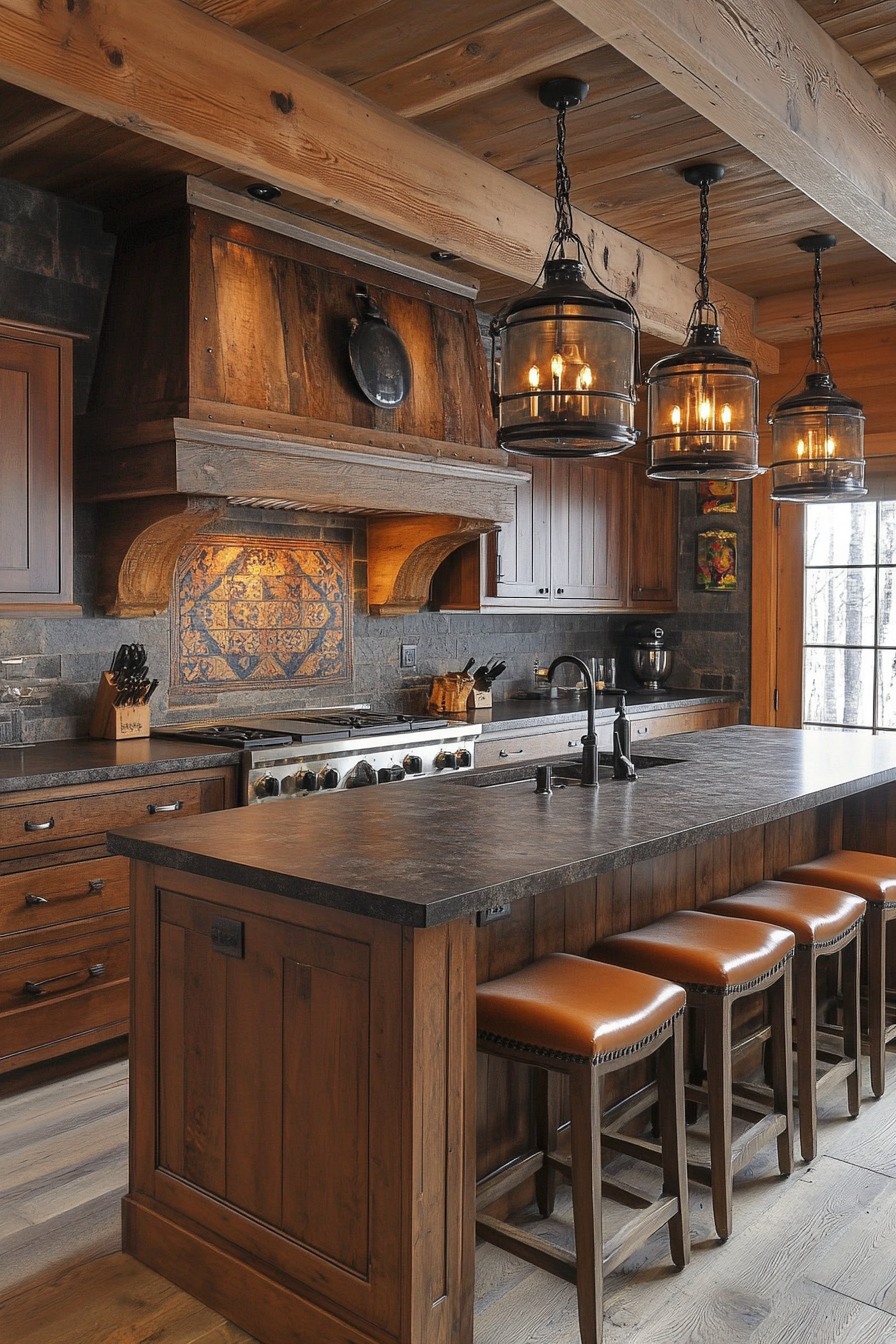 brown kitchen cabinets