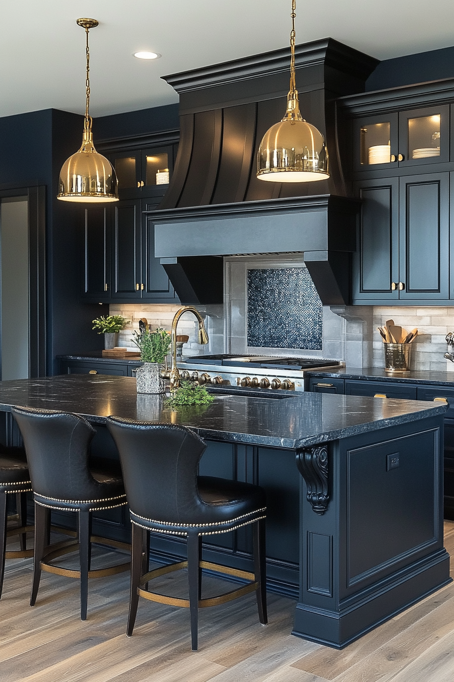 black kitchen cabinets