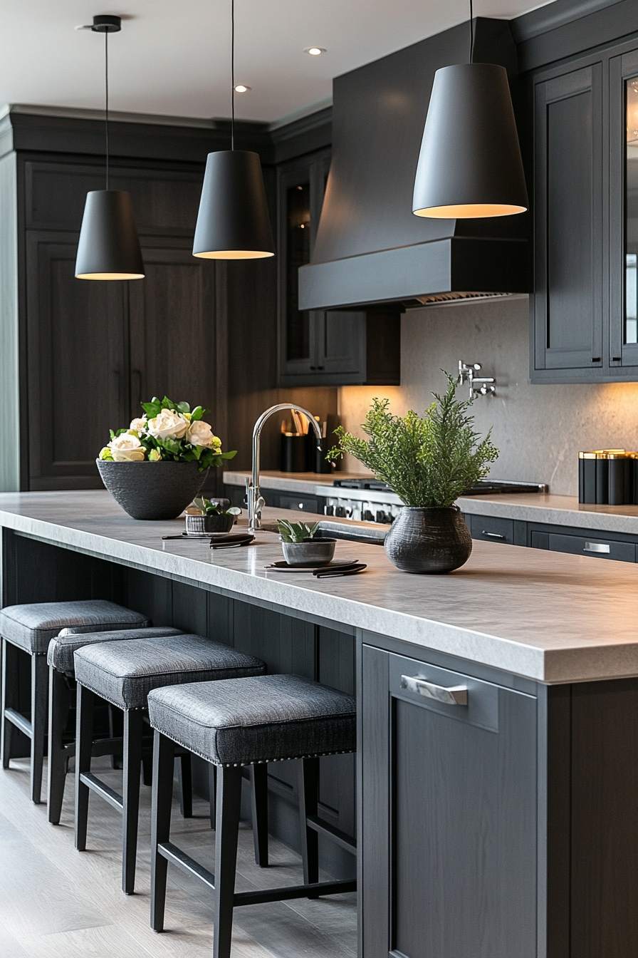 gray kitchen cabinets