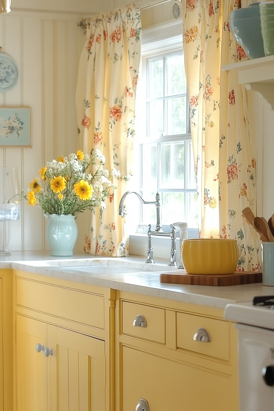 yellow kitchen cabinets