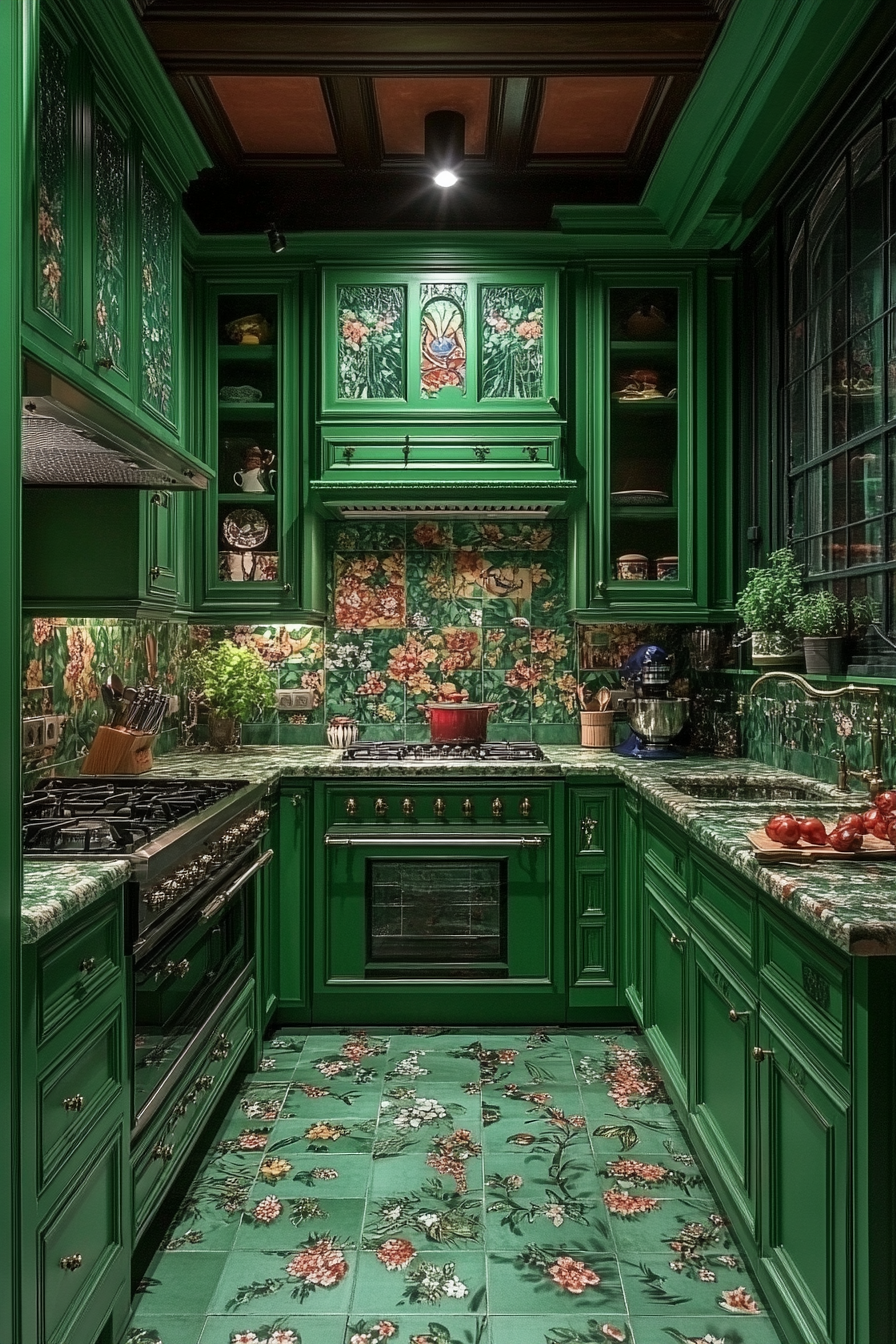 Emerald Green Kitchen Cabinets