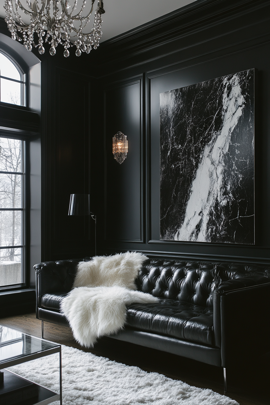 Black and white living room