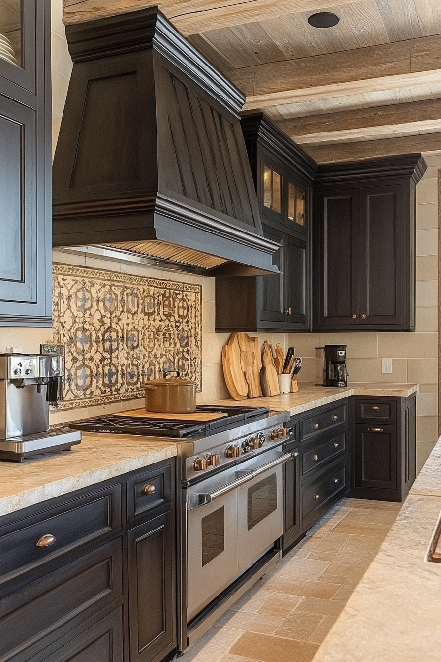 dark kitchen cabinets