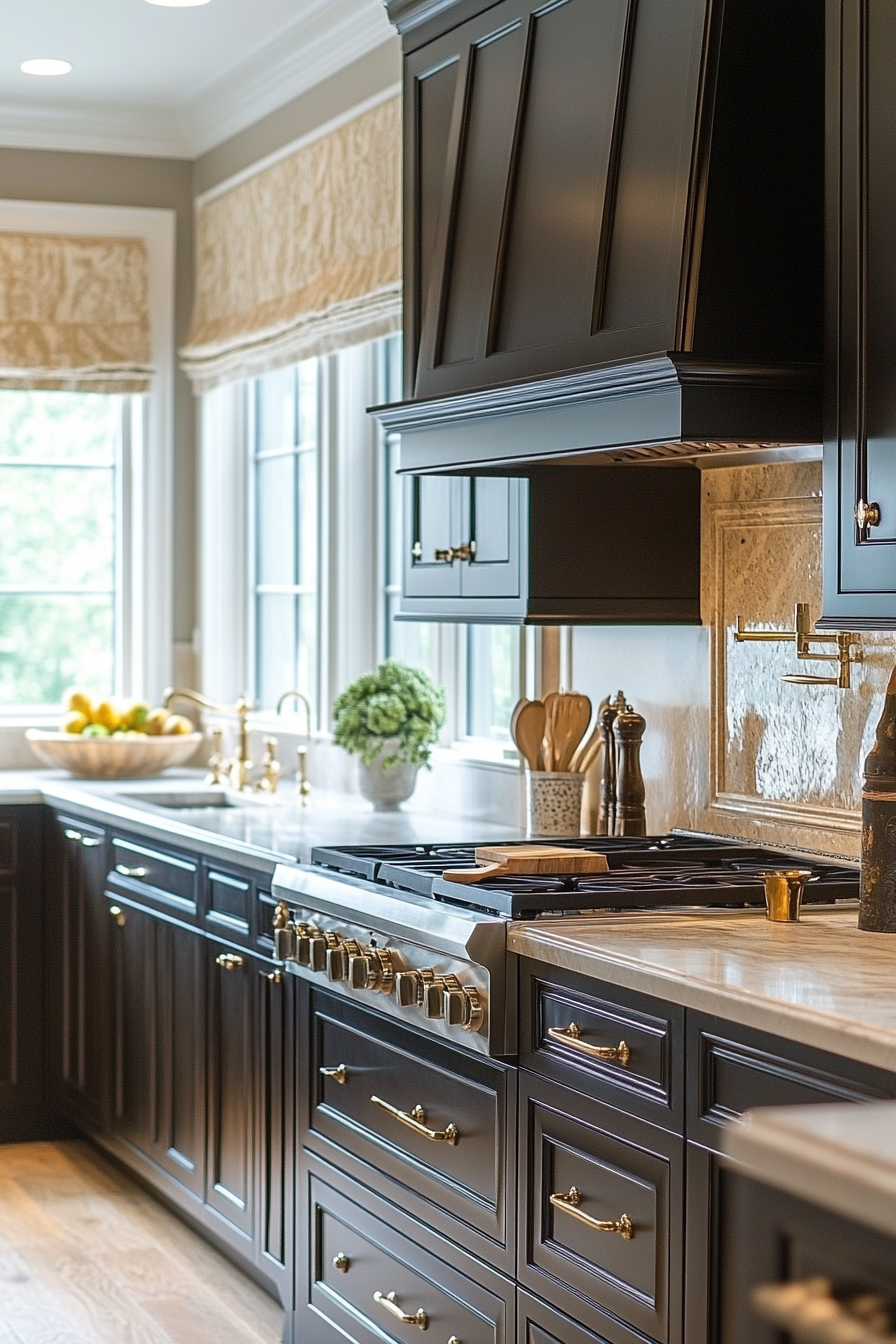 brown kitchen cabinets