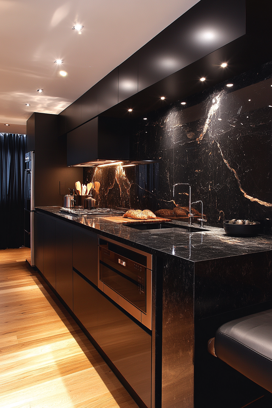 black kitchen cabinets