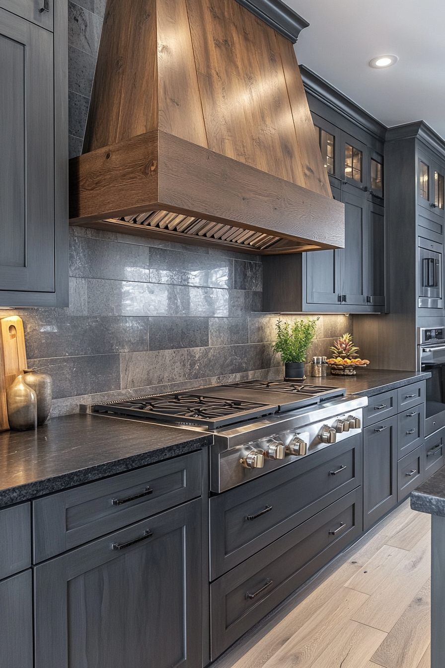 gray kitchen cabinets