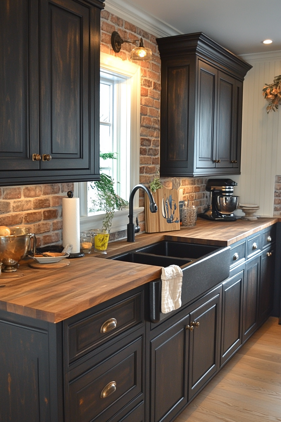 black kitchen cabinets