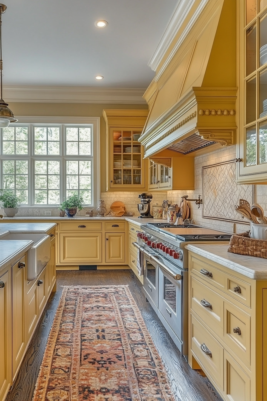 yellow kitchen cabinets