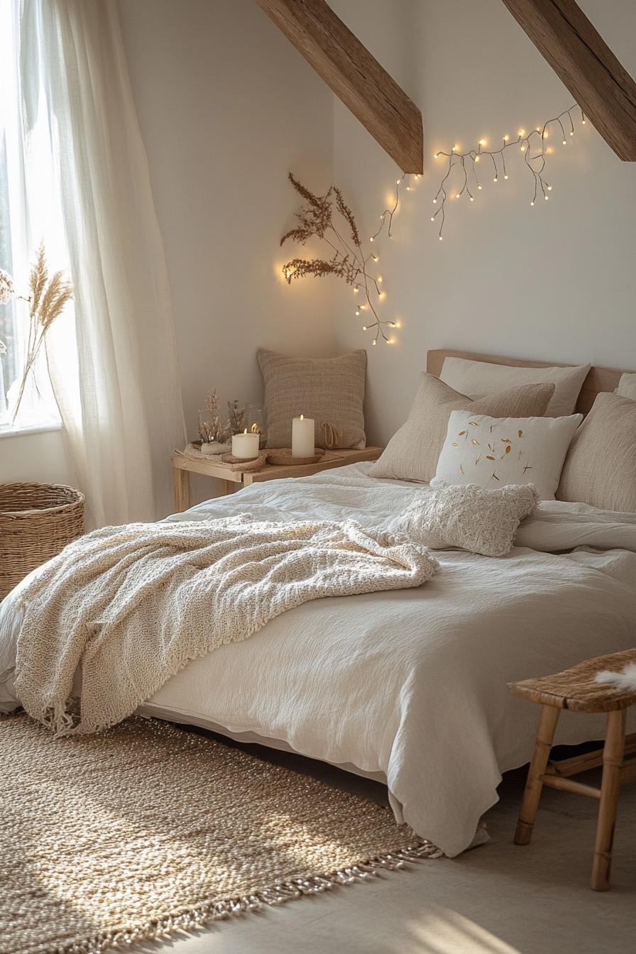 boho fairy lights bedroom ideas