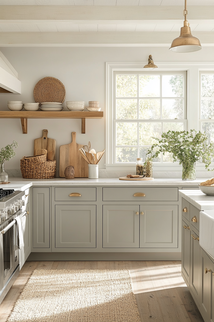 gray kitchen cabinets