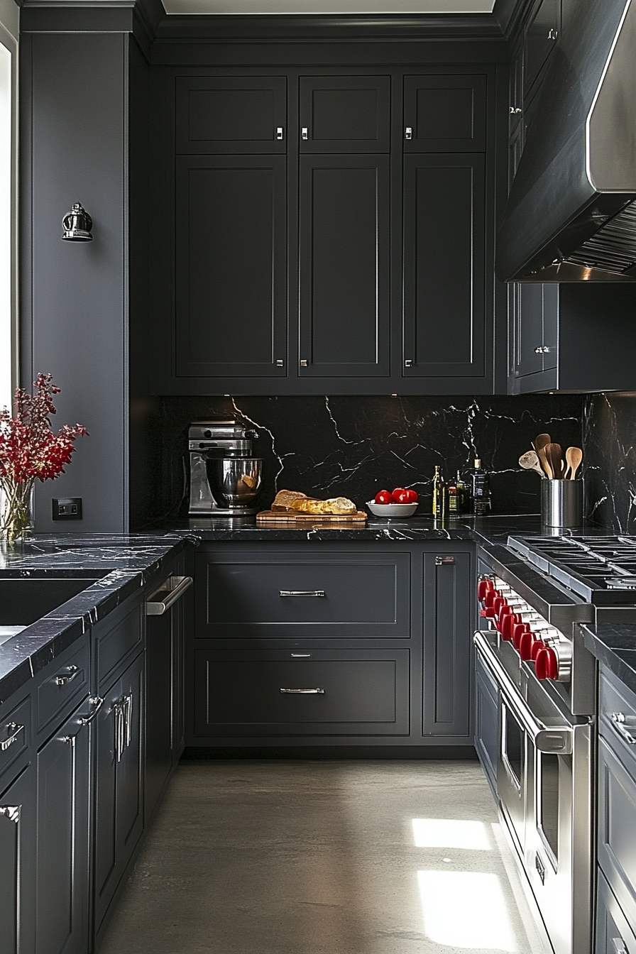 gray kitchen cabinets