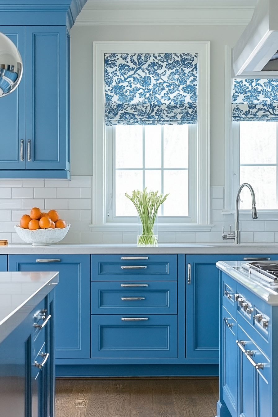 blue kitchen cabinets