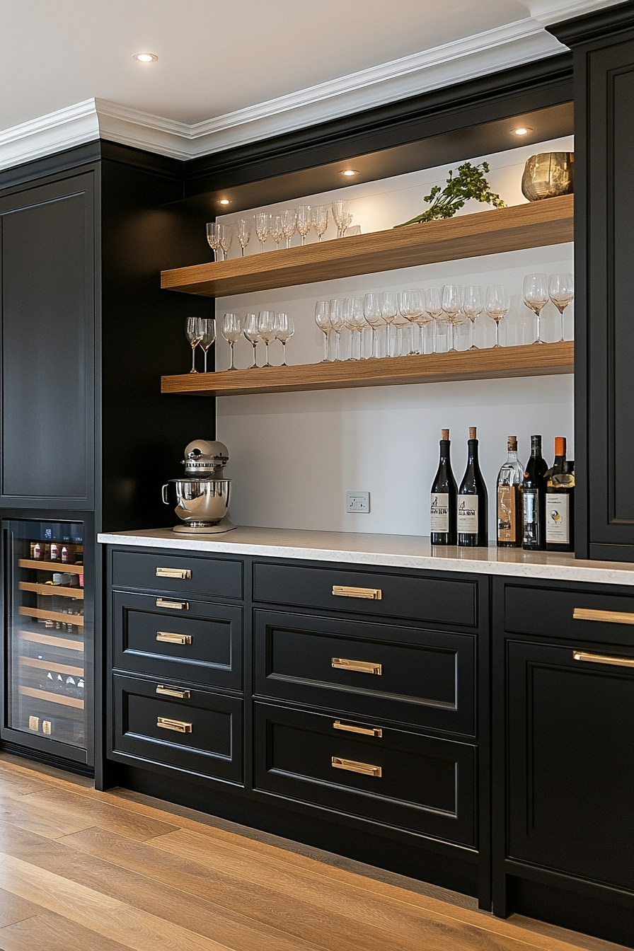 black kitchen cabinets