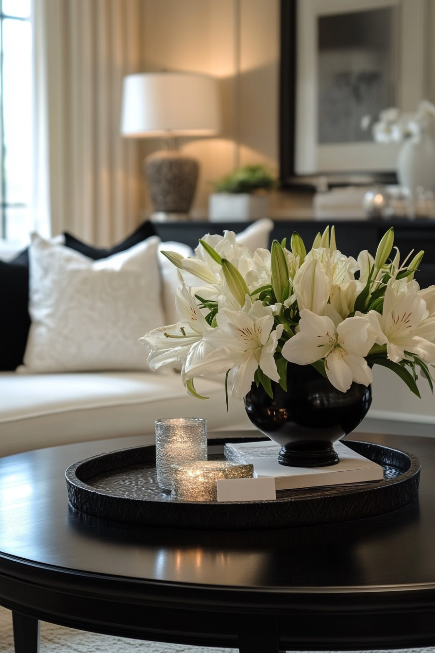 Black and white living room