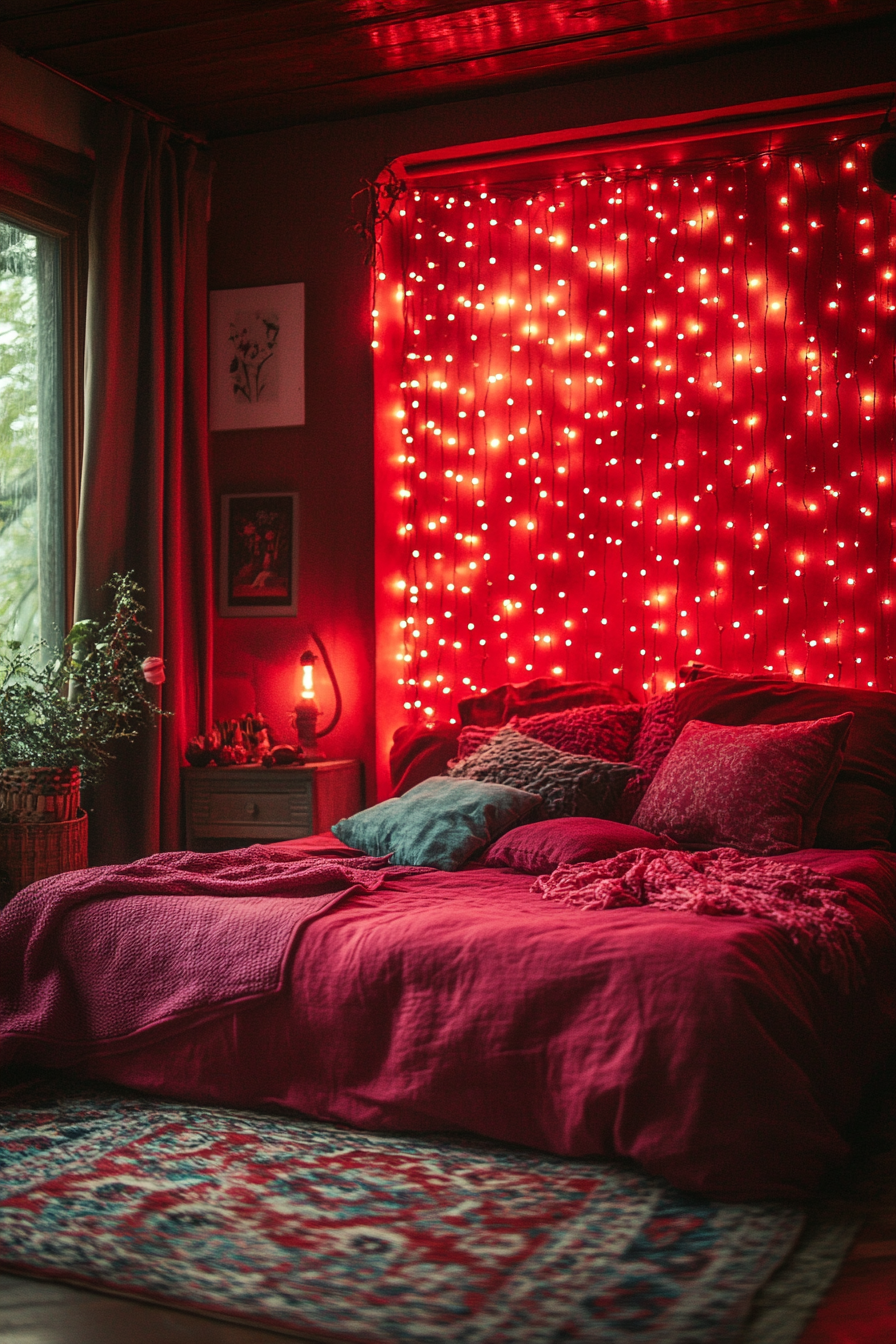 boho fairy lights bedroom ideas