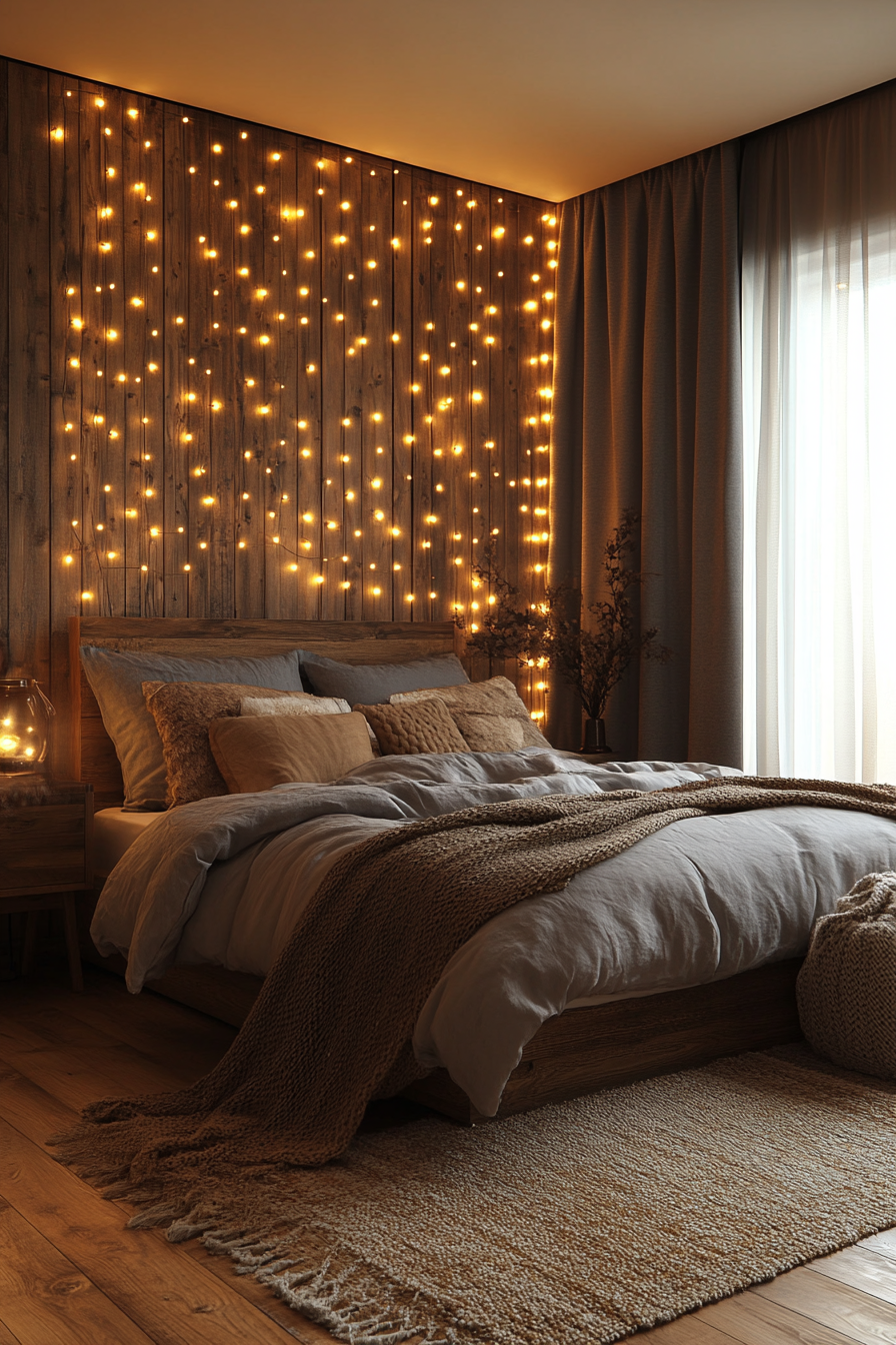 boho fairy lights bedroom ideas